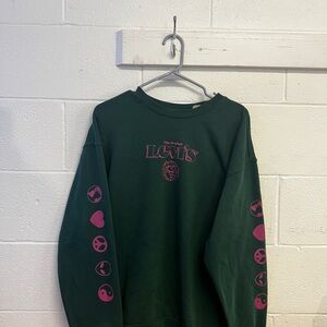 Skater Levi's Green Sweatshirt with Pink Graphics